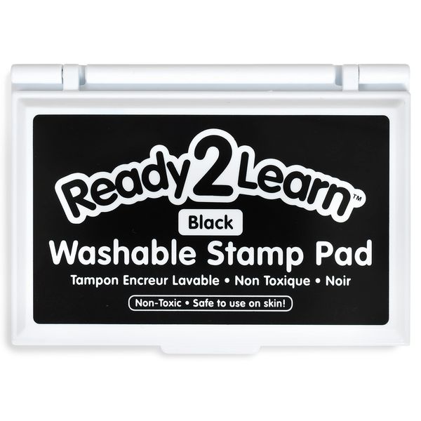 READY 2 LEARN Washable Stamp Pad - Black - Non-Toxic - Fade Resistant - Perfect for Scrapbooks, Posters and Cards