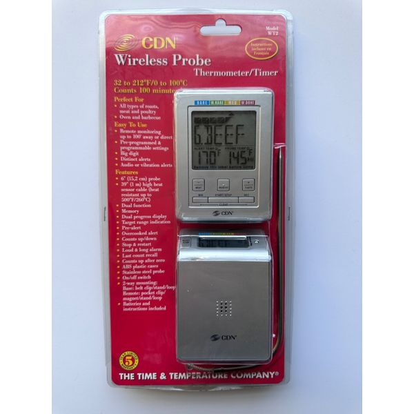 CDN Wireless Probe Cooking Thermometer Timer Model WT2