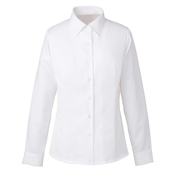 Kersey Enjoy ENJOY EWB432 AIR CON PIQUÉ Long Sleeve Shirt Blouse, White, 9