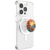 Sunset & Flowers Stained Glass PopSockets MagSafe PopGrip for iPhone