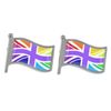 Flag of UK Rainbow Design Cufflinks Presented in a Cufflink Box
