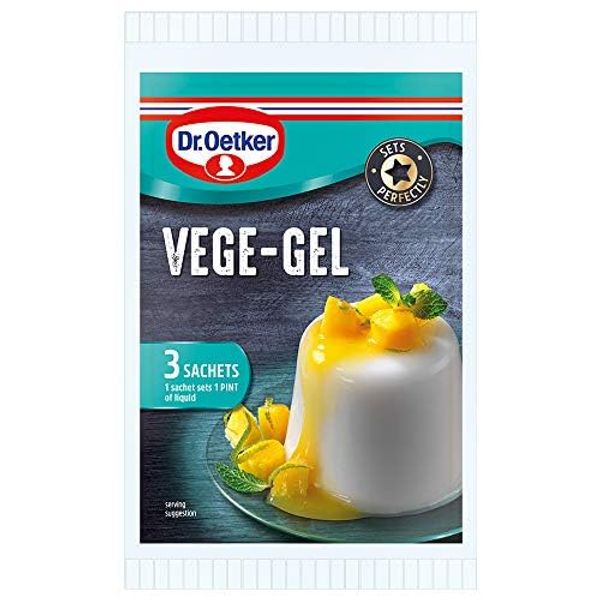 Vege Gel Sachet 2X19.5g Vegetarian and Vegan Substitute for Gelatine, Baking Ingredients, Setting Agent for Jelly, Custards, Fillings, Multicoloured