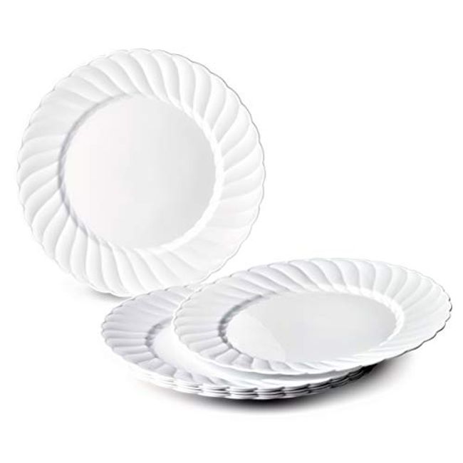 BloominGoods 50-Piece Disposable Plastic Plates - Party & Wedding - 25 –  Dollar Castle