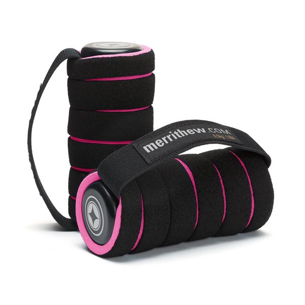 Stott Pilates Merrithew Mini Hand Weights, Pair (Pink and Black), 1.1 lbs / 0.5 kg Each