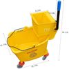 Mop Bucket with 2 Pack Mop Head Side Press Wringer 34 Quart