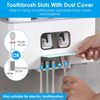 Automatic Toothbrush Holder Rack Organizer Wall Toothpaste Dispenser with 5 Cups