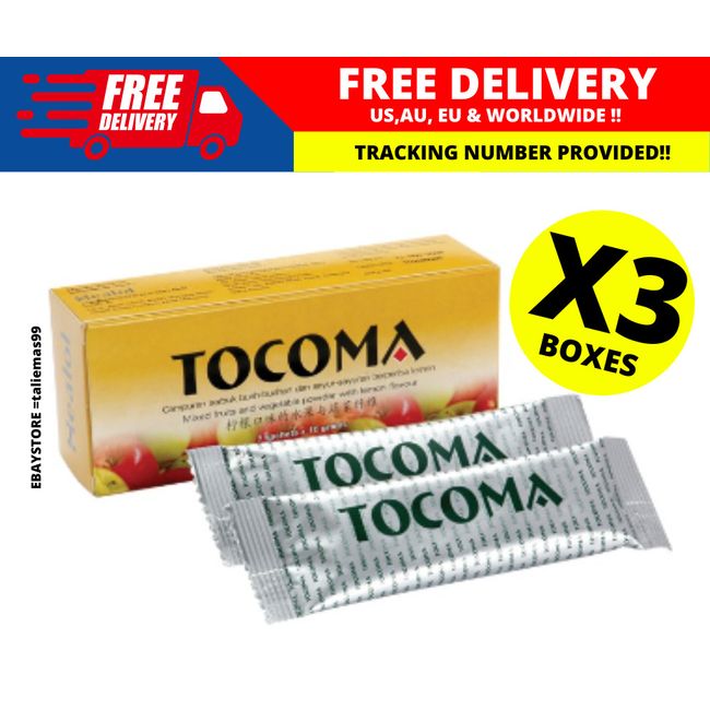 3 Boxes Tocoma Fruits & Vege Powder (7s) Detox Colon Cleansing For Healthy Colon