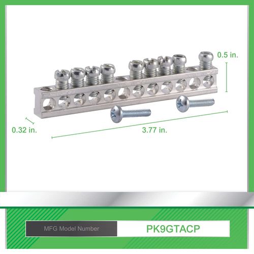 Square D PK9GTA - Square D Lighting Panelboard Ground Bar For NQOD Panel Board, 100 Amperes QO Main Breaker Load Center