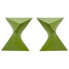 Home Square Modern Plastic Triangle End Table in Green - Set of 2