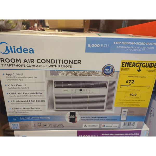 Midea 8,000 BTU 115V Window Air Conditioner Cools 350 Square Feet