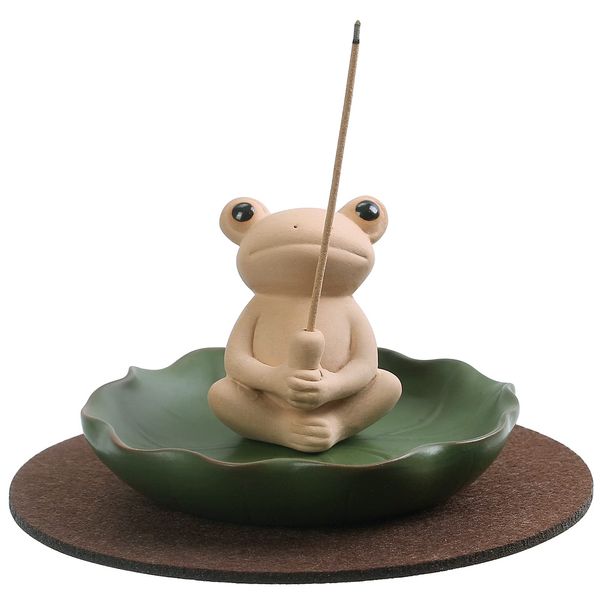 SPACEKEEPER Frog Incense Burner, Incense Holder, Frog Incense Burner for Buddhist Altar, Incense Ceremony Supplies, Meditation, Sleep, Relaxing