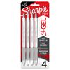 Sharpie S-Gel Pen, White Barrel, Medium Point, 0.7mm Black Ink 4 Pack
