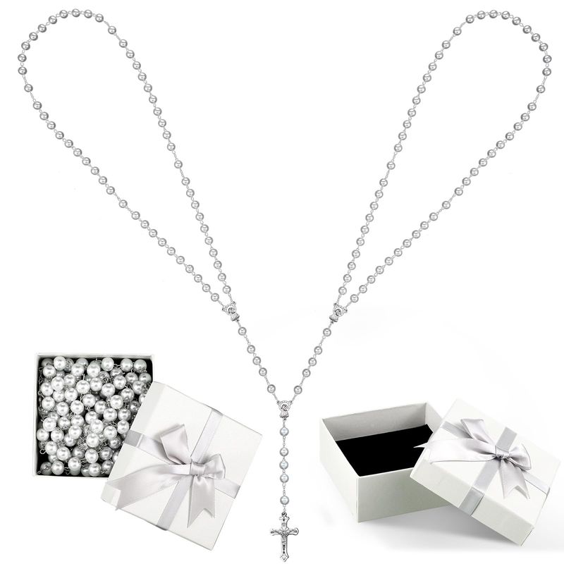 Wowangce Lasso Wedding Rosary Rope Lazo Para Boda Catholic Lasso Pearl ...