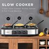 Triple Slow Cooker Buffet Server 1.5-Quart Upgraded Oval Ceramic Pot Lid Rests