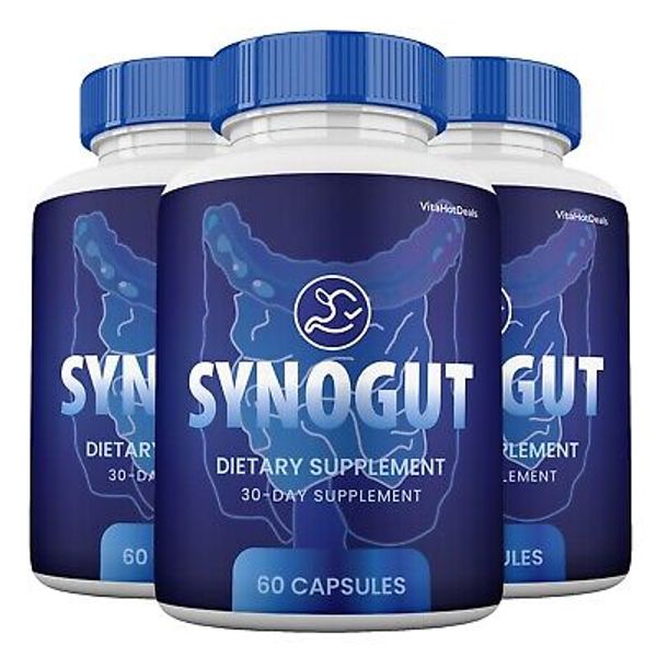 Synogut Capsules, Max Strength Formula, Synogut Supplement Pills (3 Pack)