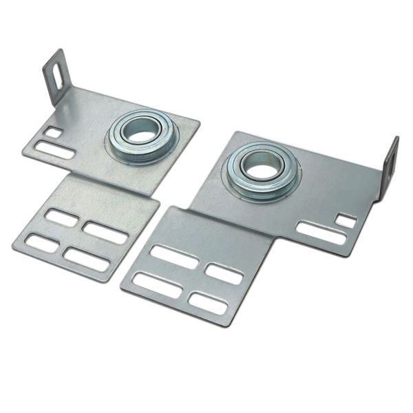 End Bearing Plates Brackets, Garage Door Parts Torsion Spring Bracket with Bearing 3 3/8 Inch, Residential Brackets for 2" Track Wood or Steel Doors (Pair)