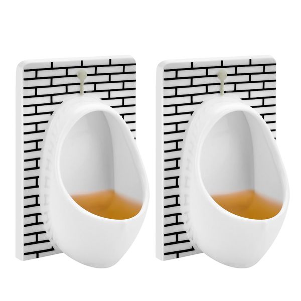 KUCHEY Urinal Shot Glasses Set of 2 White Elephant Gifts for Adults Odd Funny Gifts Gag Gifts for Men Women Christmas Stocking Stuffers Party