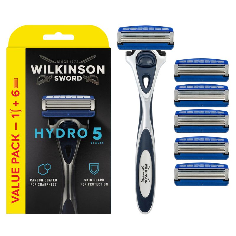 Wilkinson Sword - Hydro 5 Razors for Men, Shaving Handle + 6 Razor ...