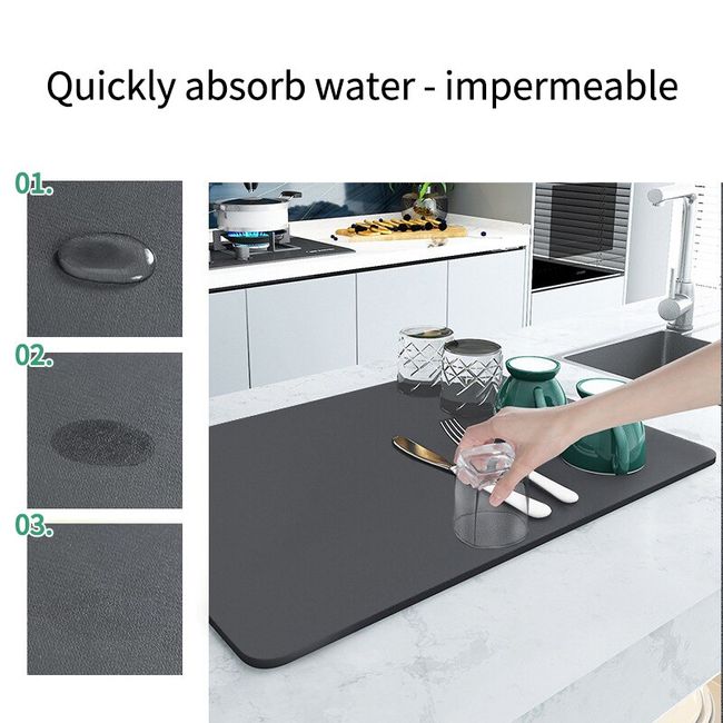 Kitchen Faucet Absorbent Mat Silicone Sink Splash Guard Water Draining Pad  Countertop Protector Table Cushion Placemat Bathroom