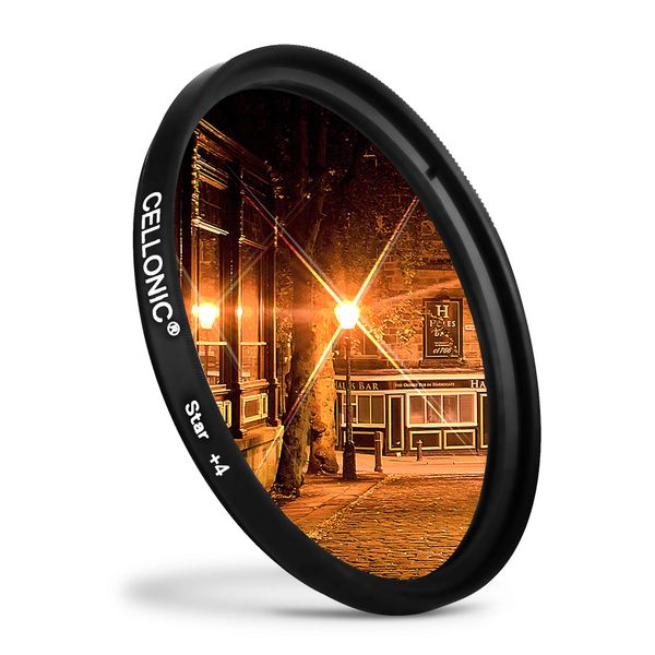 CELLONIC® Star Filter for Diameter 49 mm (4 Point) Grid Filter, Cross Filter