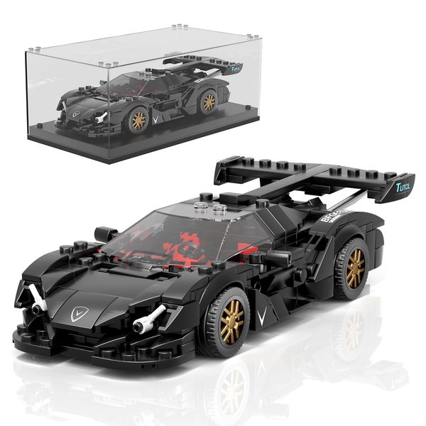 Mould King Speed Champions Race Car Building Toy for Boy Teen Racing Sports Collectable Model Car Construction Toy with Display Case Racing Car Building Kit for Adults Kids 8+, 27061