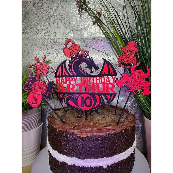 Fire Drake Cake Topper Kit, 18cm, Ultimate Kit & Accessories, Personalised, Biodegradable PLA