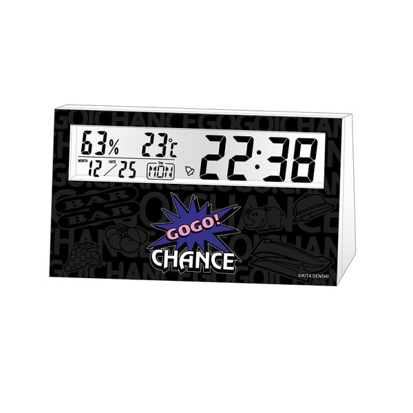 Juggler LCD Thermometer/Hygrometer Clock 3 Table Clock, Thermometer, Hygrometer, Calendar, Alarm, Black