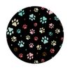 Cute Colorful Paw Print Pattern On Black Background PopSockets Adhesive PopGrip