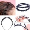 Double Bangs Hairstyle Hairpin, 2pcs Hairpin Headbands, Twist and Clip Headband/Korean Braided Headband/Hairpin Hair Band/DIY Hairband Non-slip/Double Layer Twist Plait Headband for Women Girls