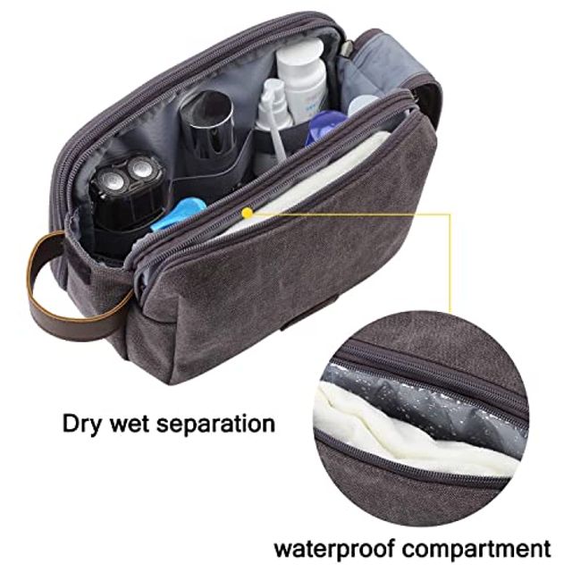 Mens Toiletry Bag, Travel Toiletry Organizer Dopp Kit Waterproof Shaving  Bag for Toiletries