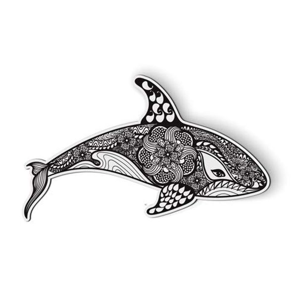 Orca Whale Art Pair - Magnet - Car Fridge Locker - 3"
