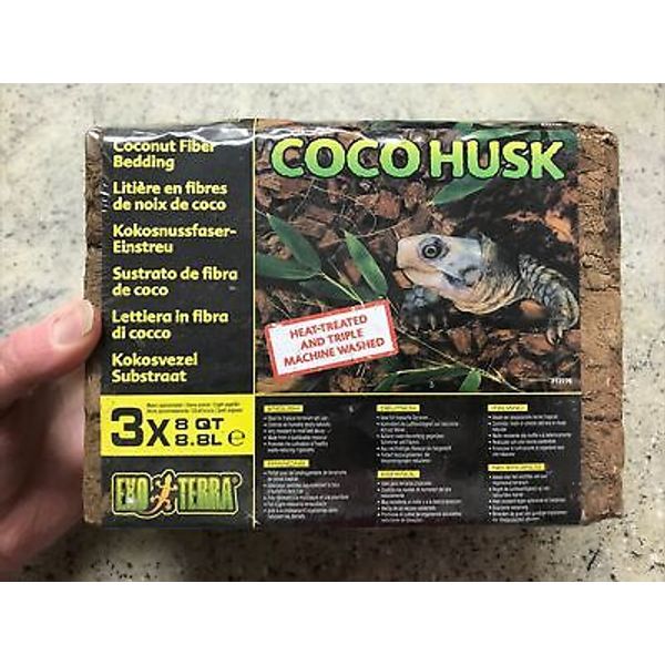 New Exo Terra Coconut Husk Tropical Pet Terrarium Substrate Block 8 QT Size