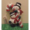 Snowman Couple Around Candy Cane Personalized Christmas Tree Ornament