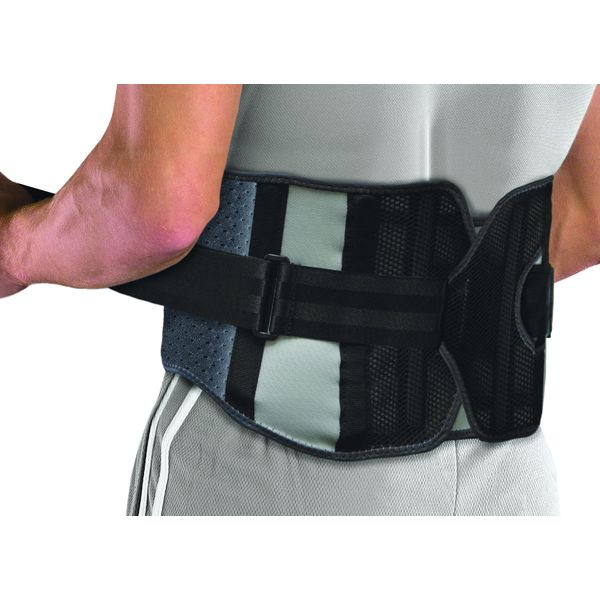 MUELLER Adjust-to-Fit Back Support, Gray, One Size Fits Most | Adjustable Back Brace