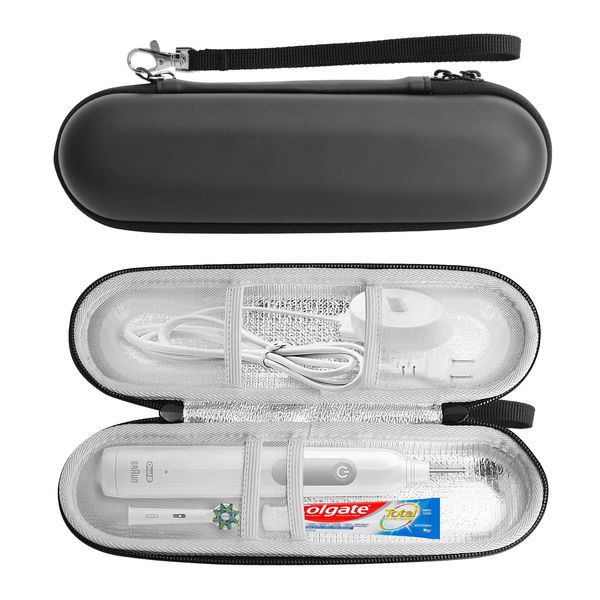 Electric Toothbrush Travel Case for Oral-B/Pro 1000 1500 5000 7000 6000 9600, Philips Sonicare ProtectiveClean 4100 6100 5100 6500 7500 Electric Toothbrush, Hard EVA Case Protective Cover Storage Bag