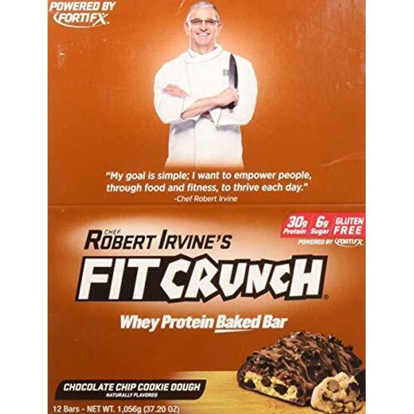 FITCRUNCH Protein Bars (12 Bars, Chocolate Chip Cookie Dough)