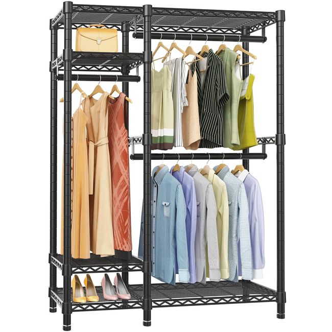 Extendable Foldable Heavy Duty Clothing Rack with Hanging Rod