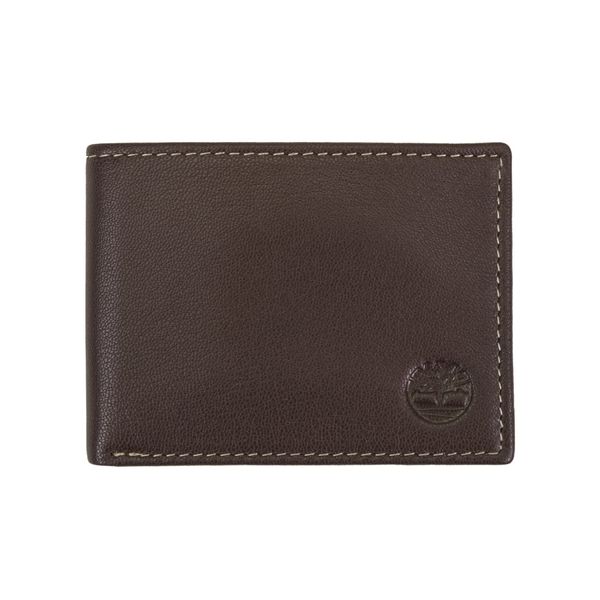 Timberland Men's Blix Slimfold Leather Wallet, Brown, One Size