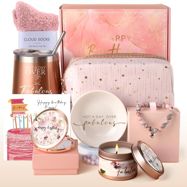 Birthday Gifts for Women, Gifts for Women, Happy Birthday Gifts Basket for Women Friendship, Gift Set for Best Friends Female Women Sister Mom Wife Her Girlfriend Coworker Bestie Bff Ideas