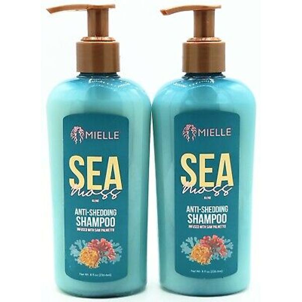 Mielle Sea Moss Anti-Shedding Shampoo with Saw Palmetto 8 fl oz (Lot of 2)