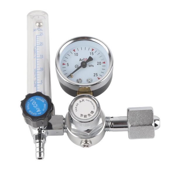 Argon CO2 Regulator, Argon CO2 Flowmeter, MIG TIG Welding Gauge Pressure Reducing Regulator, Gas Pressure Regulator, G5/8, Easy Operation, Flowmeter Gas Regulator, 0.25 MPa