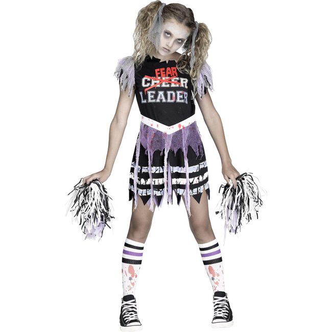 Fun World Zombie Fearleader Costume, Medium 8-10, Multicolor