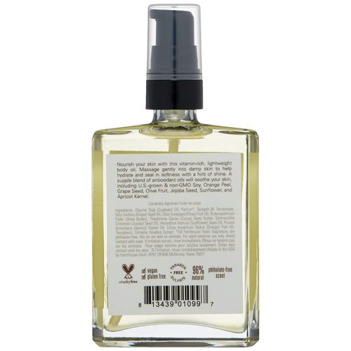 Farmhouse Fresh Citrus Cilantro Body Oil, 4 Fl Oz