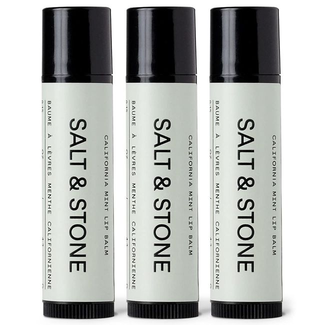 SALT & STONE California Mint Lip Balm (3 Pack) | Natural, Moisturizing, Hydrating Long Lasting Lip Balm | Restores Dry Cracked Lips | Cruelty-Free, Gluten-Free | Made in USA