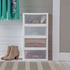 Sterilite 6-Pack Stacking Drawers, Clear Storage Closet Organizer, White Frame, 16 Quart