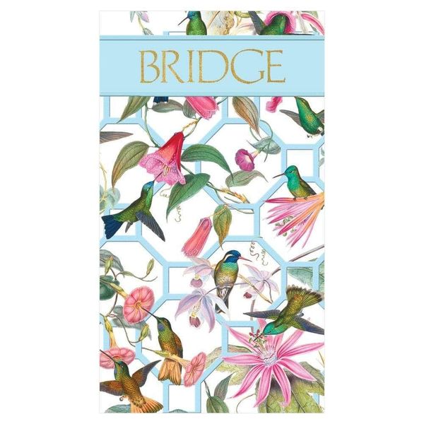Caspari Hummingbird Trellis Bridge Score Pad - Three Pads