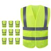 JSungo High Visibility Safety Vest 10 Pack, Yellow Reflective Vest with 2 Inch Hi vis Silver Strip, Construction Vest for Men & Women, Universal Size