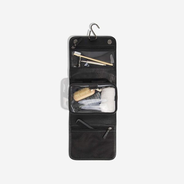 Stackers Small Hanging Toiletry Bag, Pebble Black, Minimalist