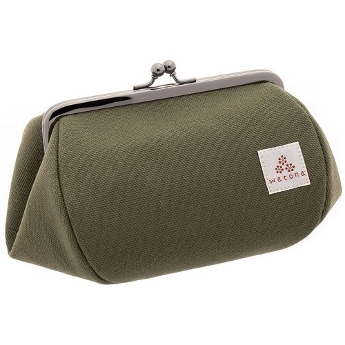 watona Canvas Purse Cosmetic Pouch 4.5 Size Large, green (olive green)