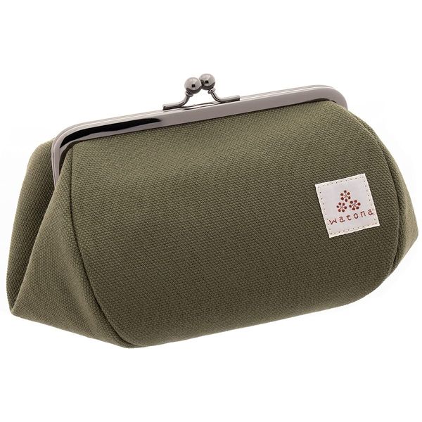 watona Canvas Purse Cosmetic Pouch 4.5 Size Large, green (olive green)